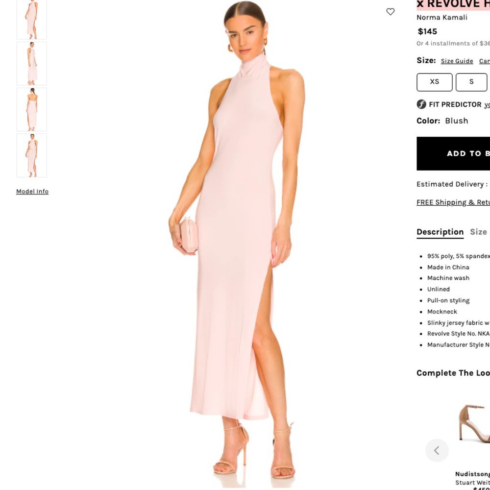x REVOLVE Halter Turtle Side Slit Gown